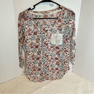 Wallflower Pink and Blue Fitted floral Blouse